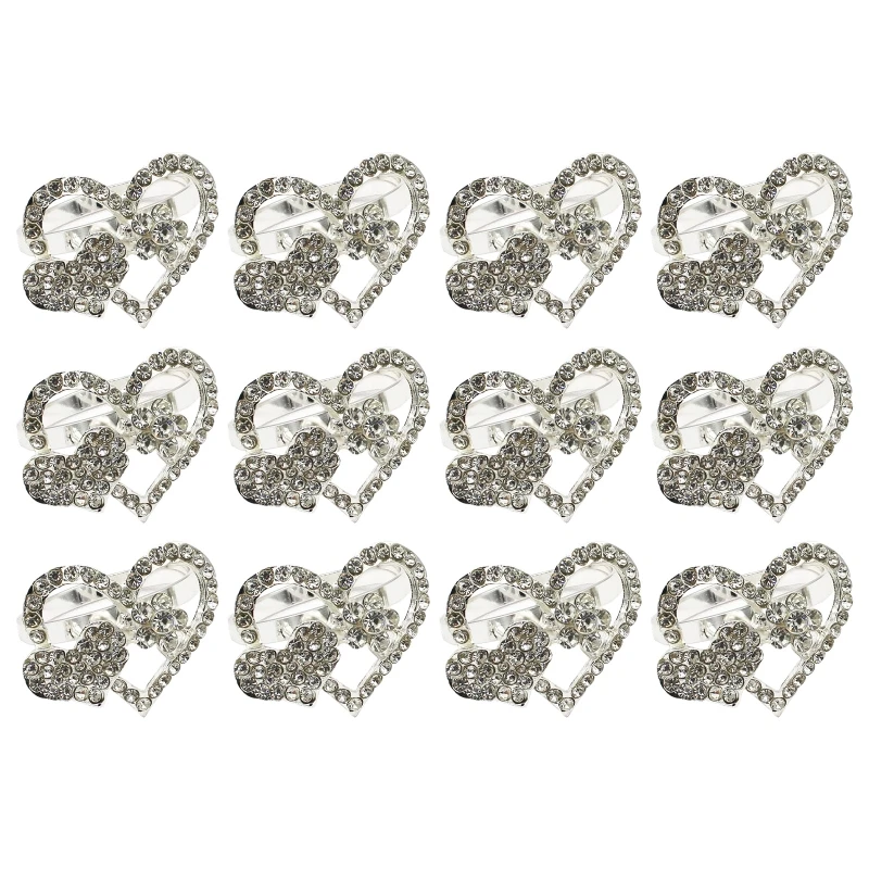 

Набор из 12 колец для салфеток на День святого Валентина, кольца для салфеток в форме сердца, пряжки для салфеток, металлическое кольцо для салфеток в форме сердца, Прямая поставка