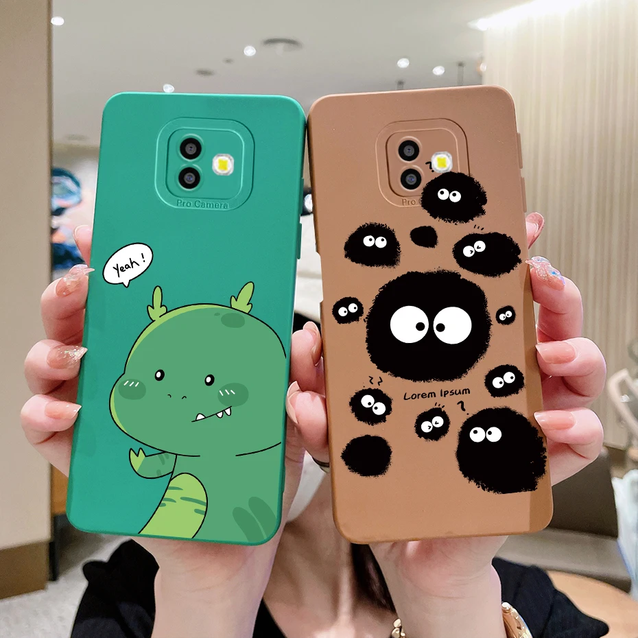 Per Samsung J6 Plus Custodia Cute Dinosaur Pattern Cover Quadrata In Silicone Liquido Per Samsung Galaxy J6 Plus 2018 J6 + J6Plus J610F Case
