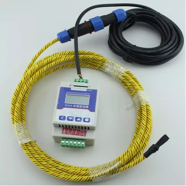 1Pcs Positionable Water Leakage Alarm RS485 Relay Signal Output With Liquid Cable Sensor LCD Display Control Unit 2