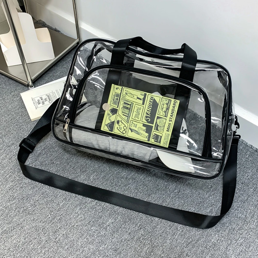 Clear Lunch Bags For Work, Transparent Lunch Bag Stadium Approved, Clear  Tote Bag with Adjustable Strap and Front Pocket - AliExpress