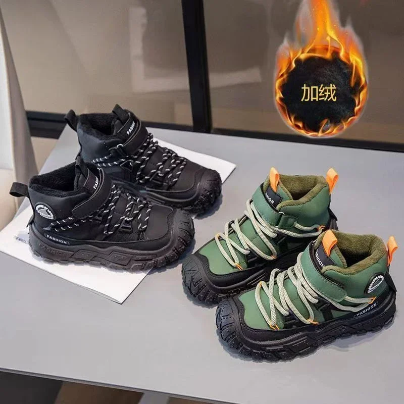 Children Sports Shoes Girls Boys Winter Keep Warm Anti-slippery