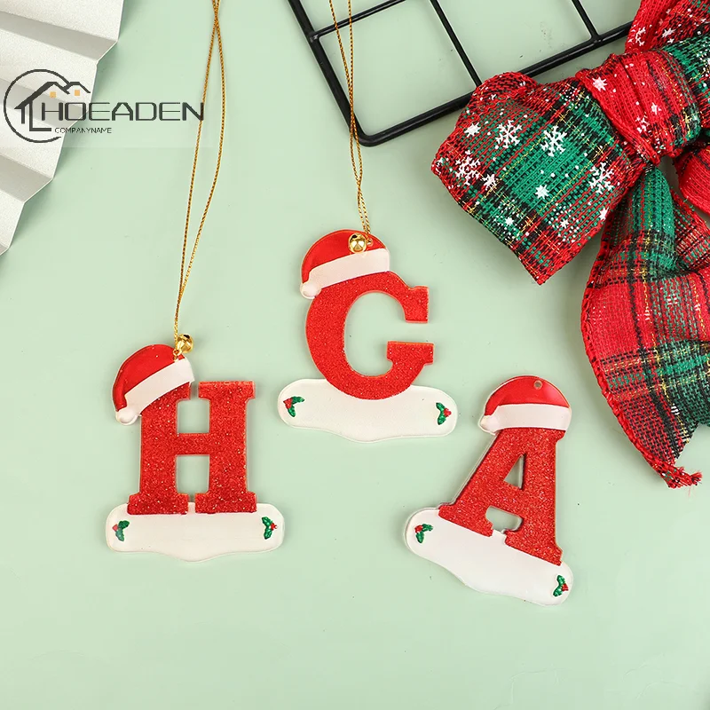 

Christmas Tree Decoration Letter Pendant 26 Letters Home Holiday Acrylic DIY Pendant Xmas 2024 New Year Decor Ornament Navidad