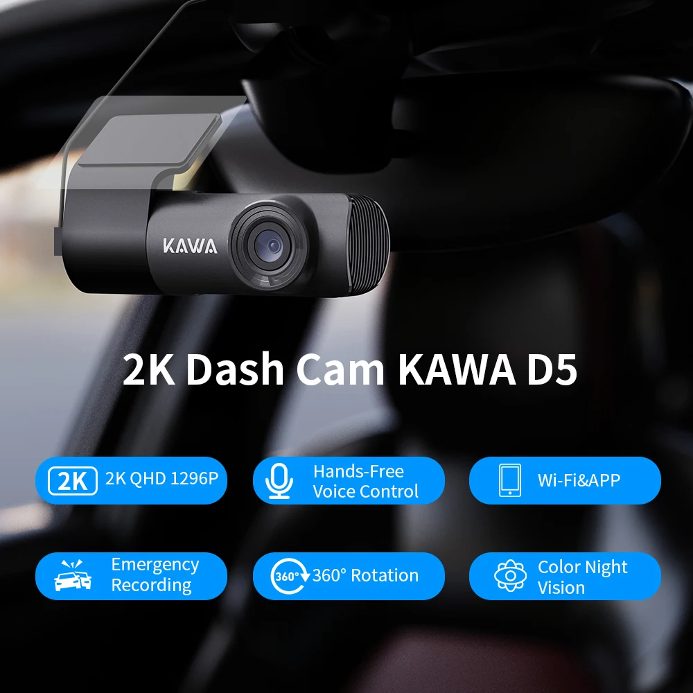 Dash Cam D6 (New Version) - 4K Front + 1080P Interior Recording, Built-in WiFi & GPS | For Ride Share