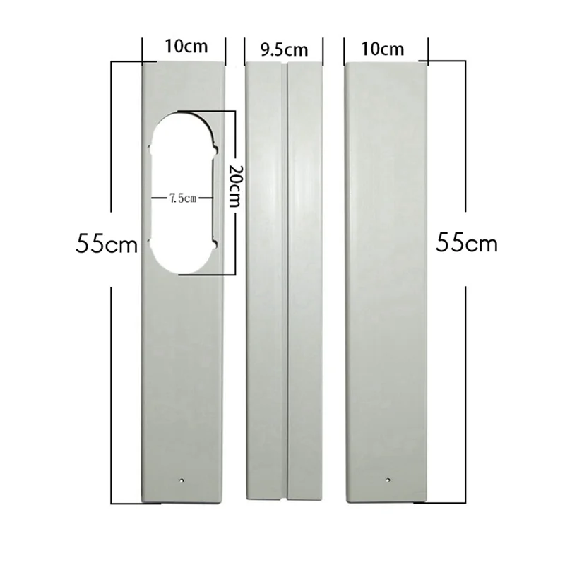 A52Q-6PCS 에어컨 액세서리 용 조정 가능한 휴대용 창 키트 플레이트 에어컨 창 Attachment-55CM
