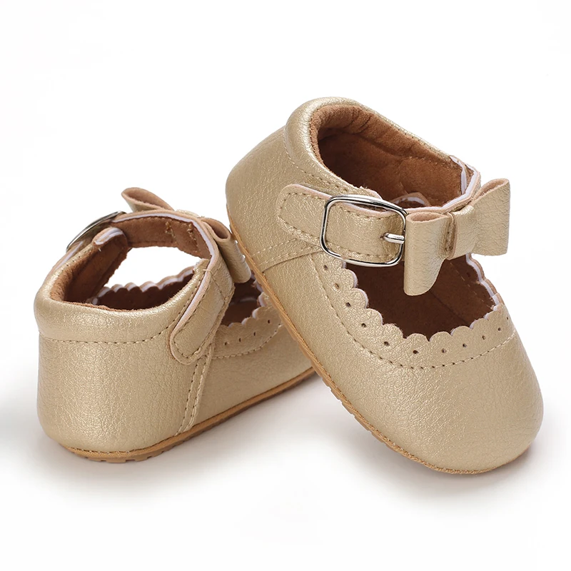 Baby Walking Shoes Golden Baby First Walkers Shoes Gold Princess Shoes Comfortable Soft Soled Non Slip Walking Shoes Pre-Walkers