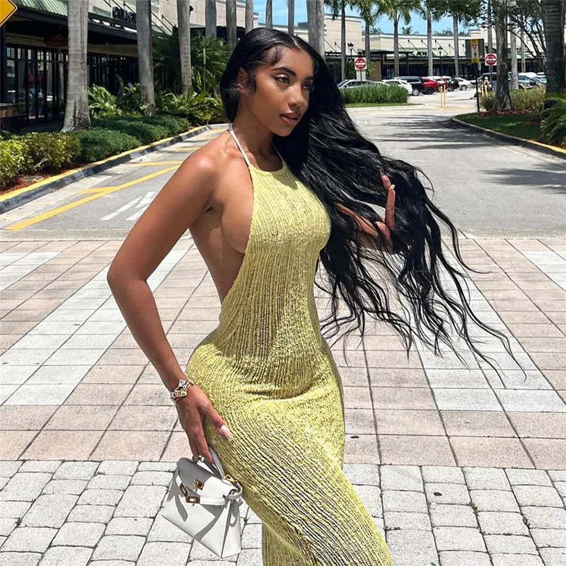 

Женское пляжное платье с открытой спиной, без рукавов, одноцветное, из спандекса, кружева, с высокой талией, пляжная одежда, летняя, сексуальная, новинка, 2023