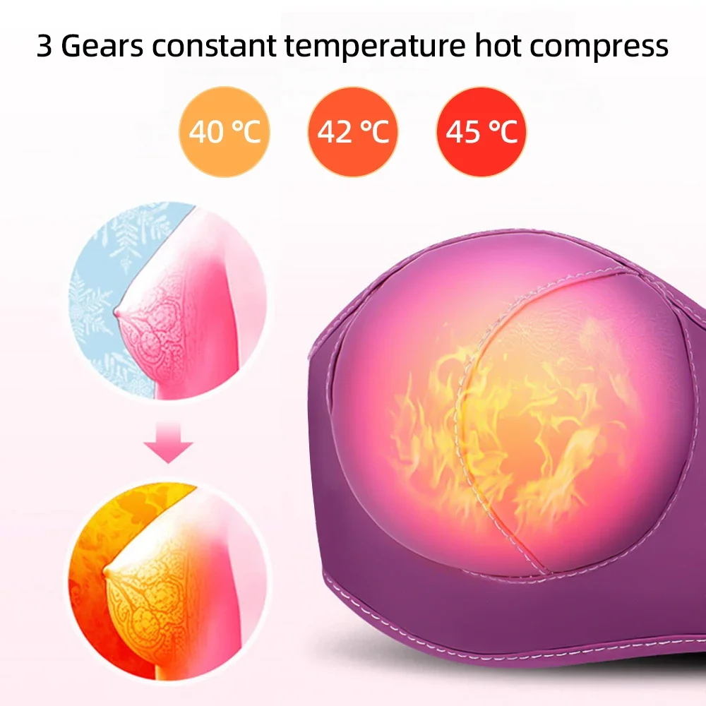 Rechargeable Breast Enlarging Massager Vibration Hot Compress Electric Breast Augmentation Massage Bra Unclogs Meridians