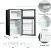 Freezer,3.2 Cu.Ft Compact Refrigerator,Mini Refrigerator With 2 Doors For Bedroom,Office,Kitchen,Apartment,Dorm(sliver) 3