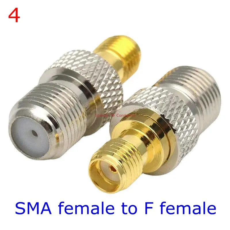 Coaxial Connector 2Pcs/lot SMA To F TV Female Male Straight RPSMA To F Quick Plug Adapter Brass Gold Plated