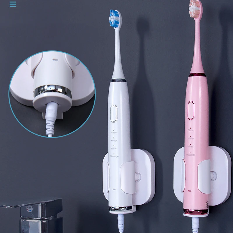 Toothbrush Holder Adjustable Gravity Induction Toothbrush Storage Rack Telescopic Electric Toothbrush Holder Bathroom Wall-mounted Drain Organizer