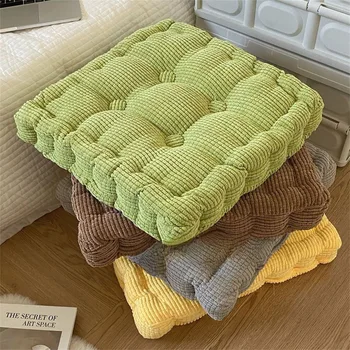 Coussin de siège capitonné grand carré rond épais coussin de chaise Tatami coussin d'oreiller de sol pour chaises de salle à manger de Patio de bureau à domicile 50x50 cm 1
