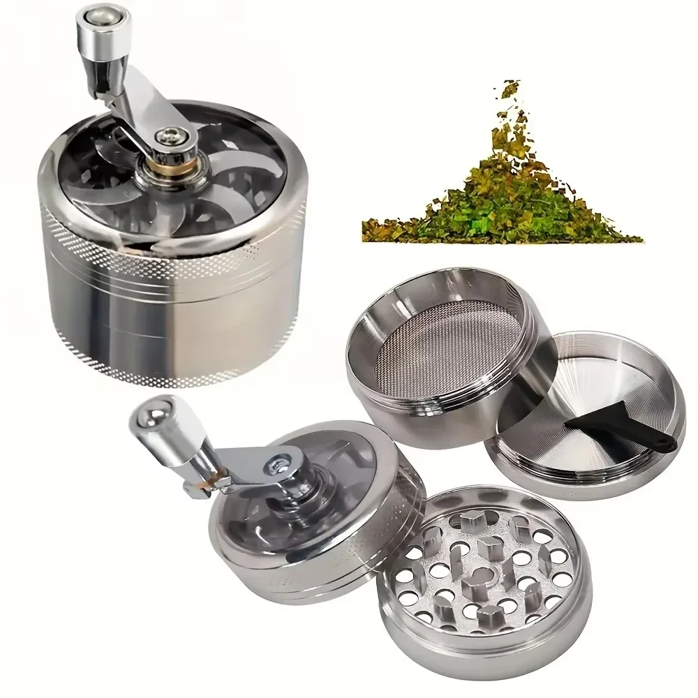40mm 너트 및 하드 스파이스 그라인더 육두구 생강 암염 및 후추 손 도구, 분쇄기 용 4 층 담배 분쇄기