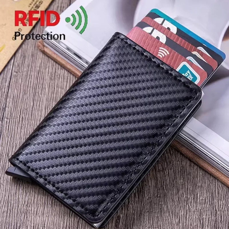 محفظة بطاقات أنيقة منبثقة للرجال والنساء - مشبك بطاقات آمن مضاد للسرقة وحامل أموال بسيط