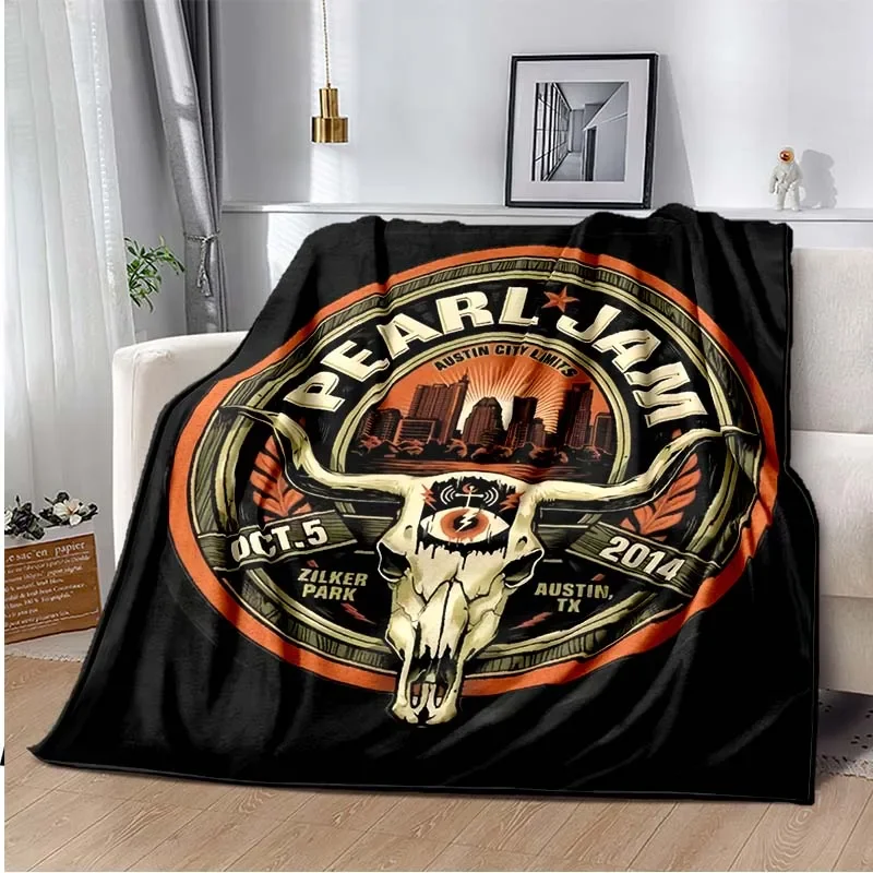 

Pearl Jam Logo Flannel Blankets Bed Cartoon Throw Soft Cartoon Printed Bedspread Sofa Picnic Blanket