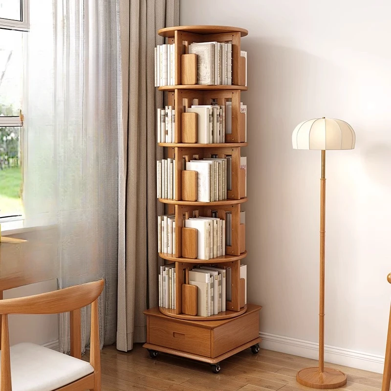 

Современный дизайн Bookrack, пожилая вращающаяся передвижная деревянная полка для хранения, книжная полка, дисплей для Libros, домашняя мебель LVBK