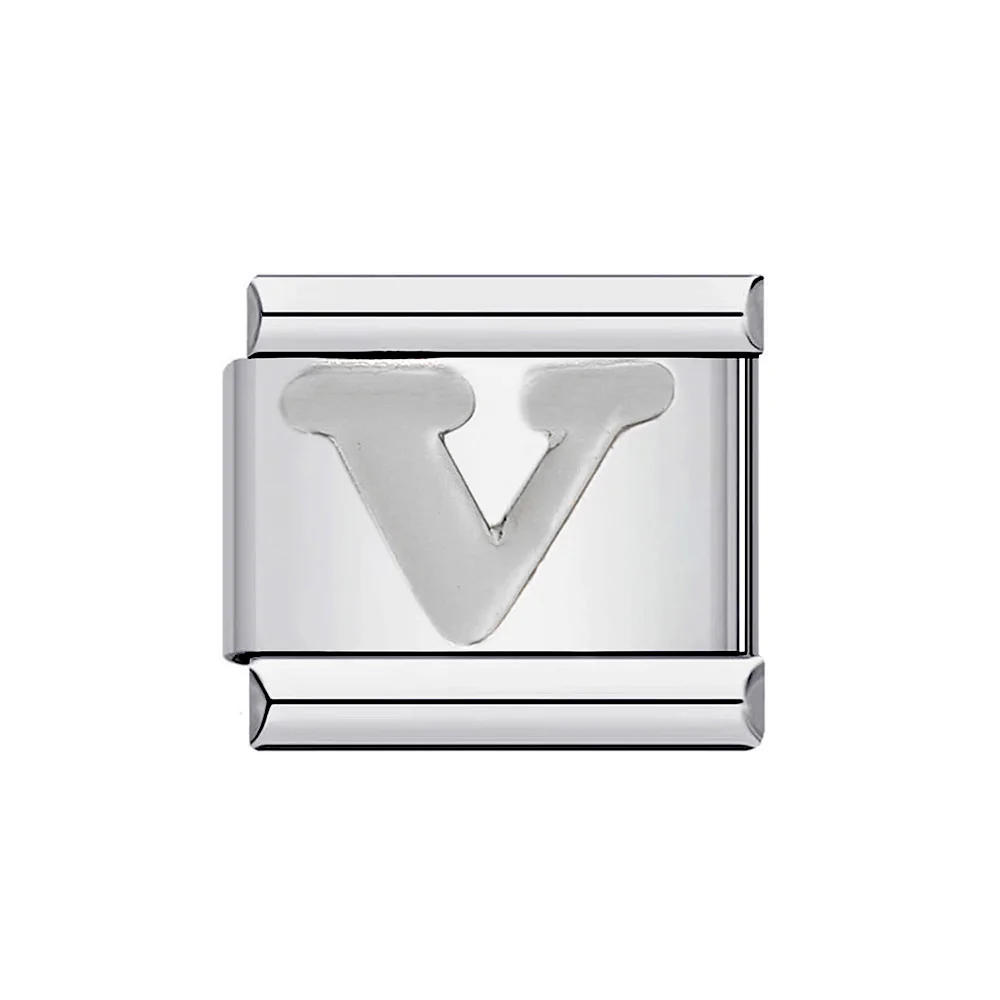 Silver 26-Letter A-Z Custom Charm Bracelet in Italian Stainless Steel