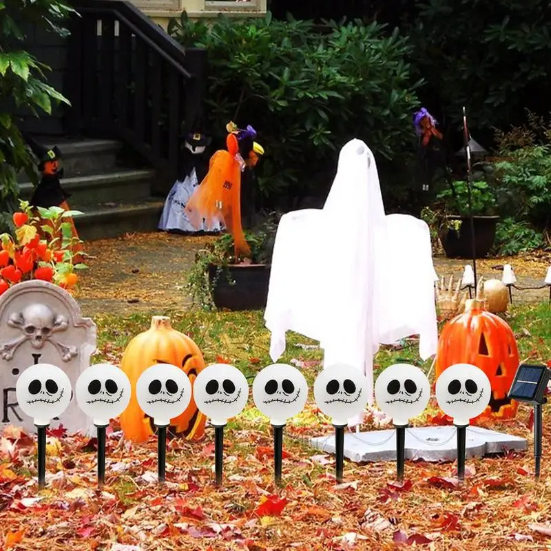 Halloween Pathway Markers Lights Waterproof Ghost Pathway Lights Halloween Solar Lights Outdoor Halloween Decorations Halloween 6