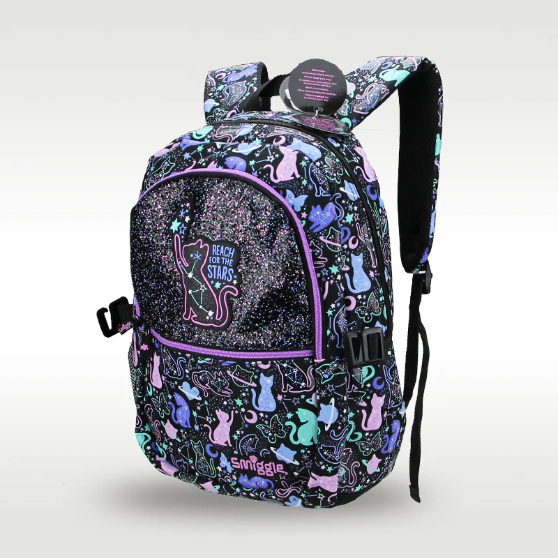 Australia original Smiggle children's hot-selling schoolbag female cute high-quality backpack star cat 16 inches 2