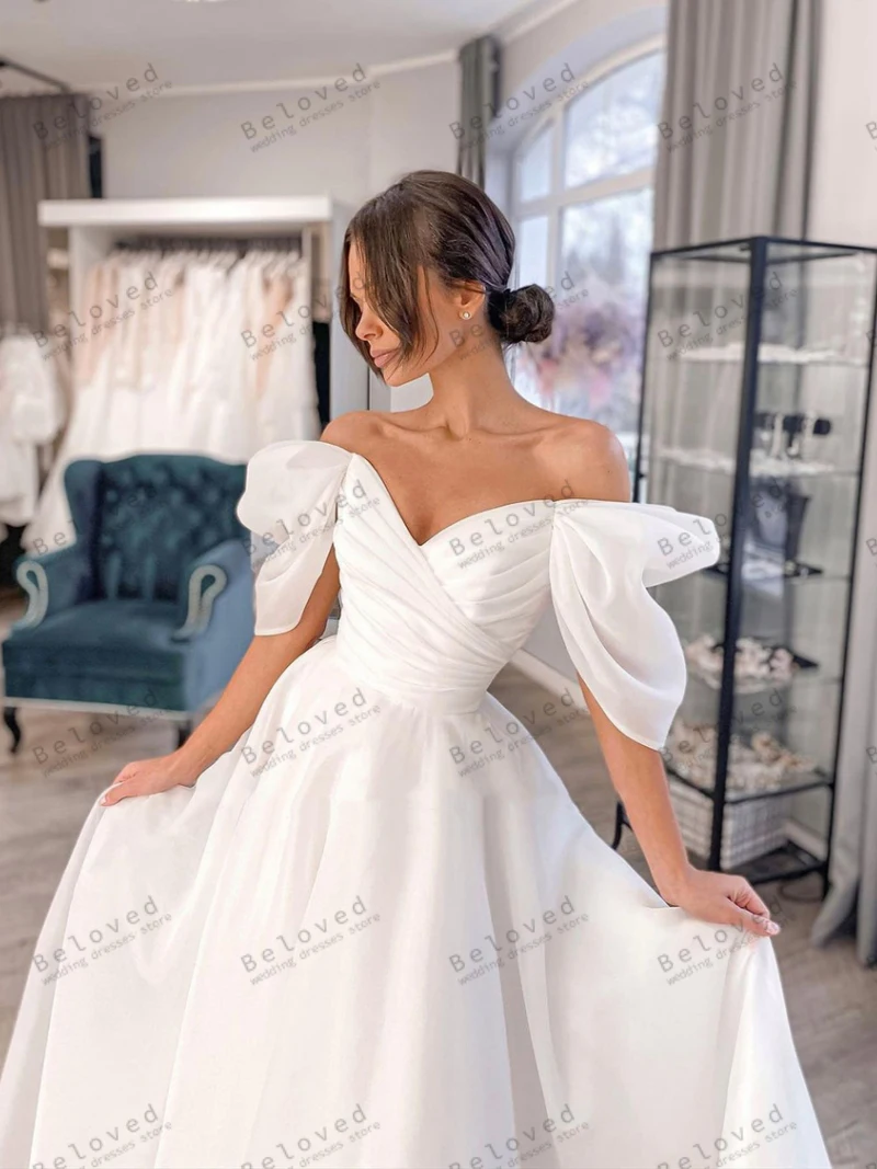 Simple Wedding Dresses A-Line Organza Tiered Bridal Gown Sweetheart Floor Length Robes Elegant Vestidos De Novia Customized wedding dresses
