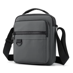 Men's Casual Oxford Messenger Sling Bag - Stylish Mini Crossbody Phone Pouch (Gray)
