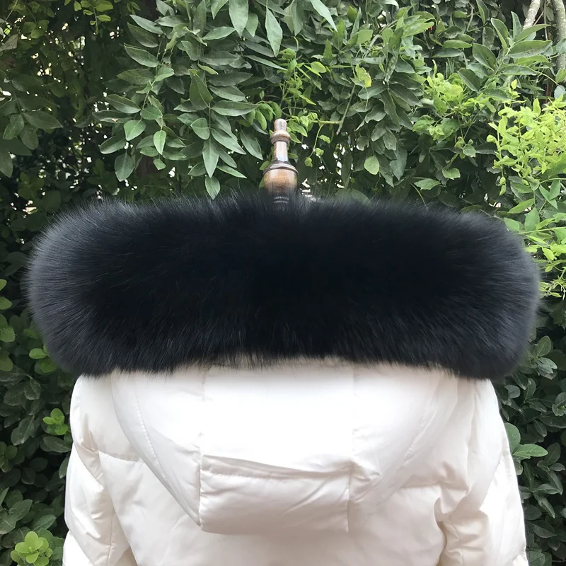 

Fluffy Fox Fur Collar Natural Real Fur Scarf for Coat Ladies Down Jacket Hat Strips Hood Trim Women Genuine Furry Fur Shawls