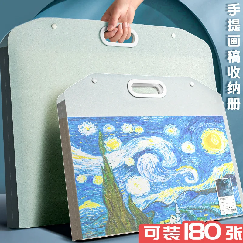 New A3 4k Art Sketch Paper Storage Painting Bag Waterproof Handbag Photo Album Storage This Art Painting Folder Data Storage Box
