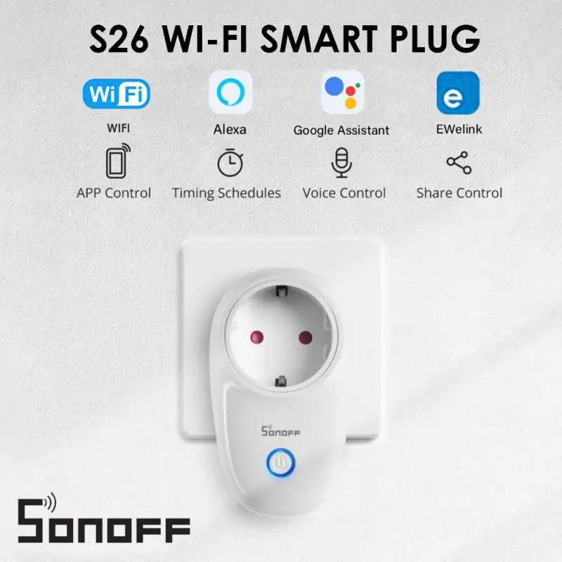 

Смарт-розетка SONOFF S26 R2 с Wi-Fi, 16 А