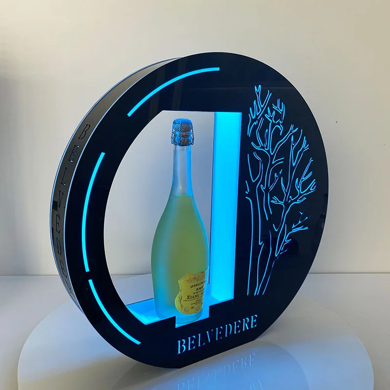 Led Silver Stainless Chrome Finish Color Laser Cutting Logo Grey Goose Ciroc Vodka Bottle Presenter Glorifier - Bar Accessories - AliExpress