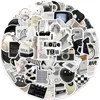 10/30/61Pcs Ins Style Apathy Black White Stickers Aesthetic VSCO Decals Luggage Laptop Cup Phone Scrapbook Wall Sticker Kids Toy 2