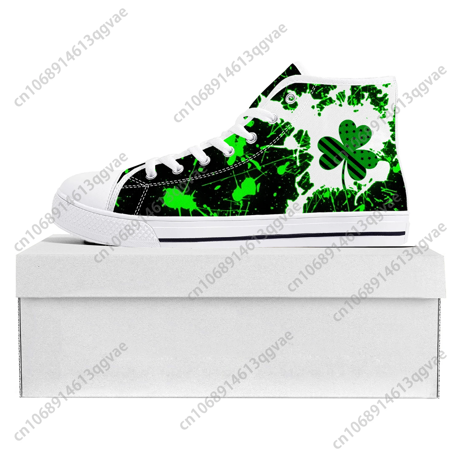 Lucky Shamrock High Top High Quality Sneakers St Patricks Day Mens Womens Teenager Canvas Sneaker Custom Shoe Couple Shoes