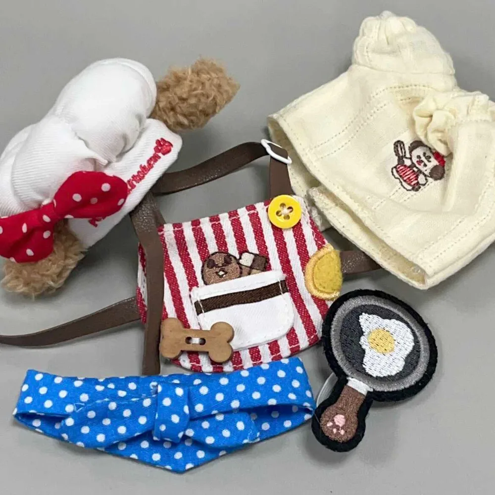 Chef Hat 10cm Cotton Doll Clothes Dress Up Apron Set Doll Clothes Outfit Funny Creative Doll Clothes Set Doll Accessories
