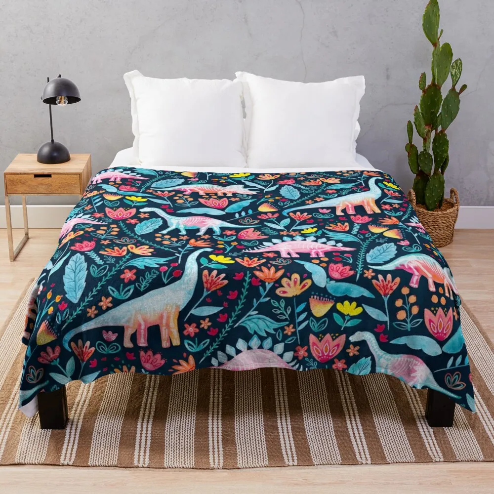 

Dinosaur Delight Throw Blanket wednesday Warm Blankets