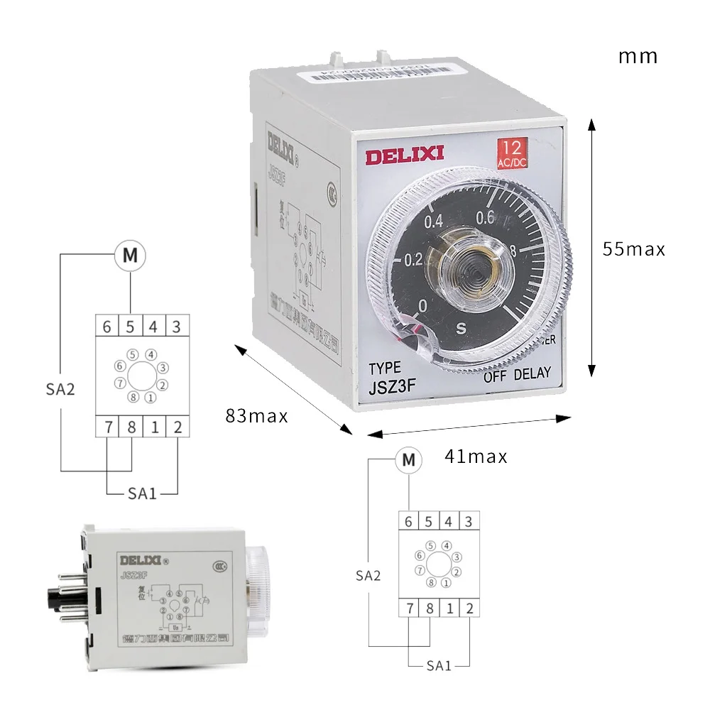 

Таймер с задержкой в течение 5 секунд/, код JSZ3F 5S AC/DC 12V/