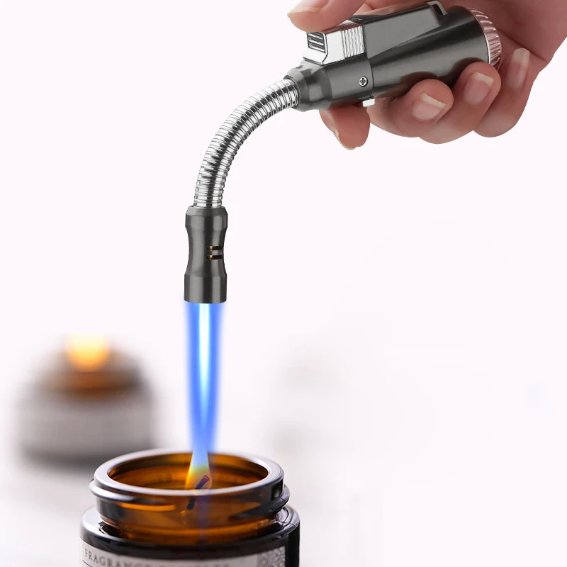 

NEW Windproof Metal Long Hose Torch Lighter Camping Kitchen BBQ Lighter Mini Welding Gun Butane Gas Lighter Cigarette Lighters