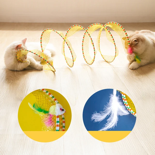 Jouets Interactifs Pliables Pour Chat, Tunnel, Souris, Chaton Avec Plumes,  Jeux Amusants, Bâton De Boule De Sisal, Maille Artificiel Astique, Pour  Animaux De Compagnie - Brinquedos Para Gatos - AliExpress