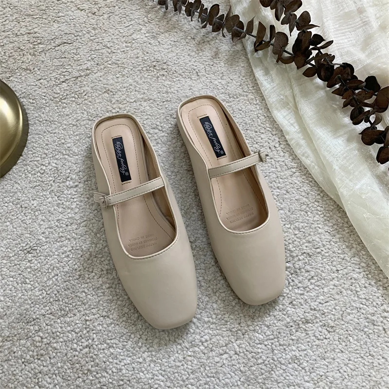 

Мюли женские на низком каблуке, мягкие удобные туфли без задника, римские тапки, Искусственная резина, Нескользящие, 2024