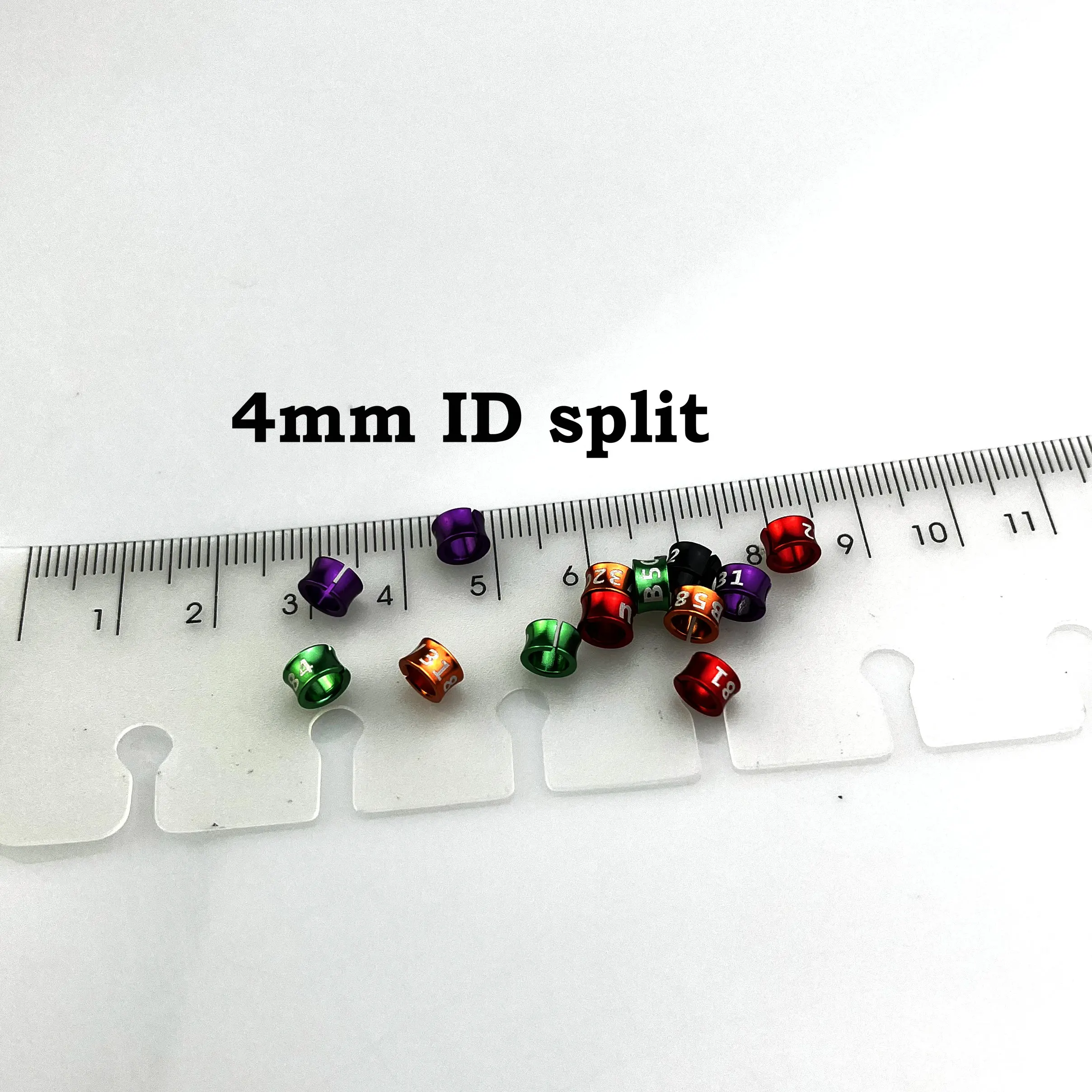Split Budgerigar Rings Aluminum Bird Leg Bands Non-Custom Random-Character Color-Mixture 4mm 25 PCs/Lot
