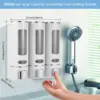 2/3 Heads Shower Soap Dispenser Wall Mounted Adhesive Bathroom Shampoo Handwashing Fluid Conditioner Storage Container 4