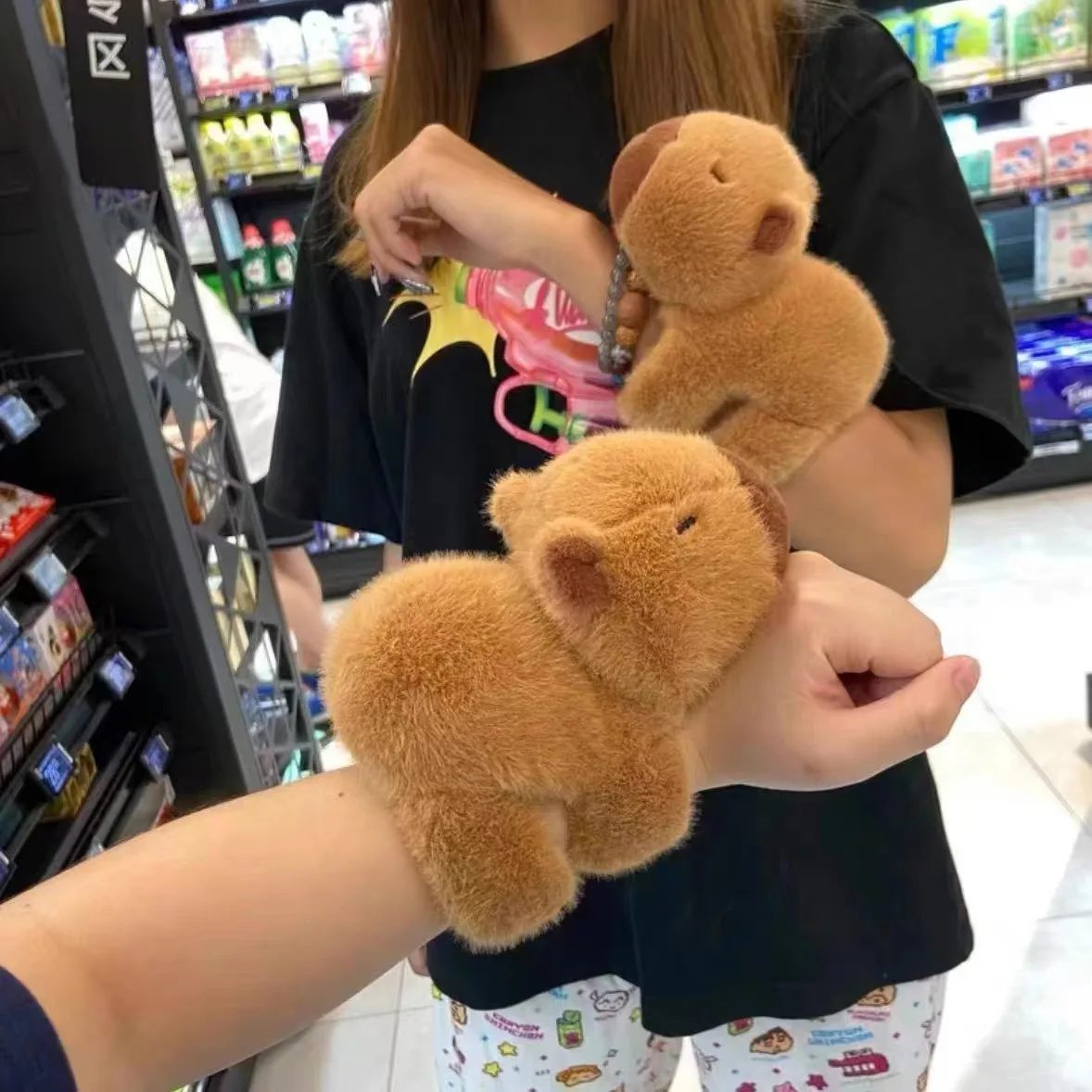 

Cute Capybara Clap Circle Toys Slap Snap Wrap Wristband Bracelet Capybara Plush Hand Fun Pop Circles Kids Christmas Gift