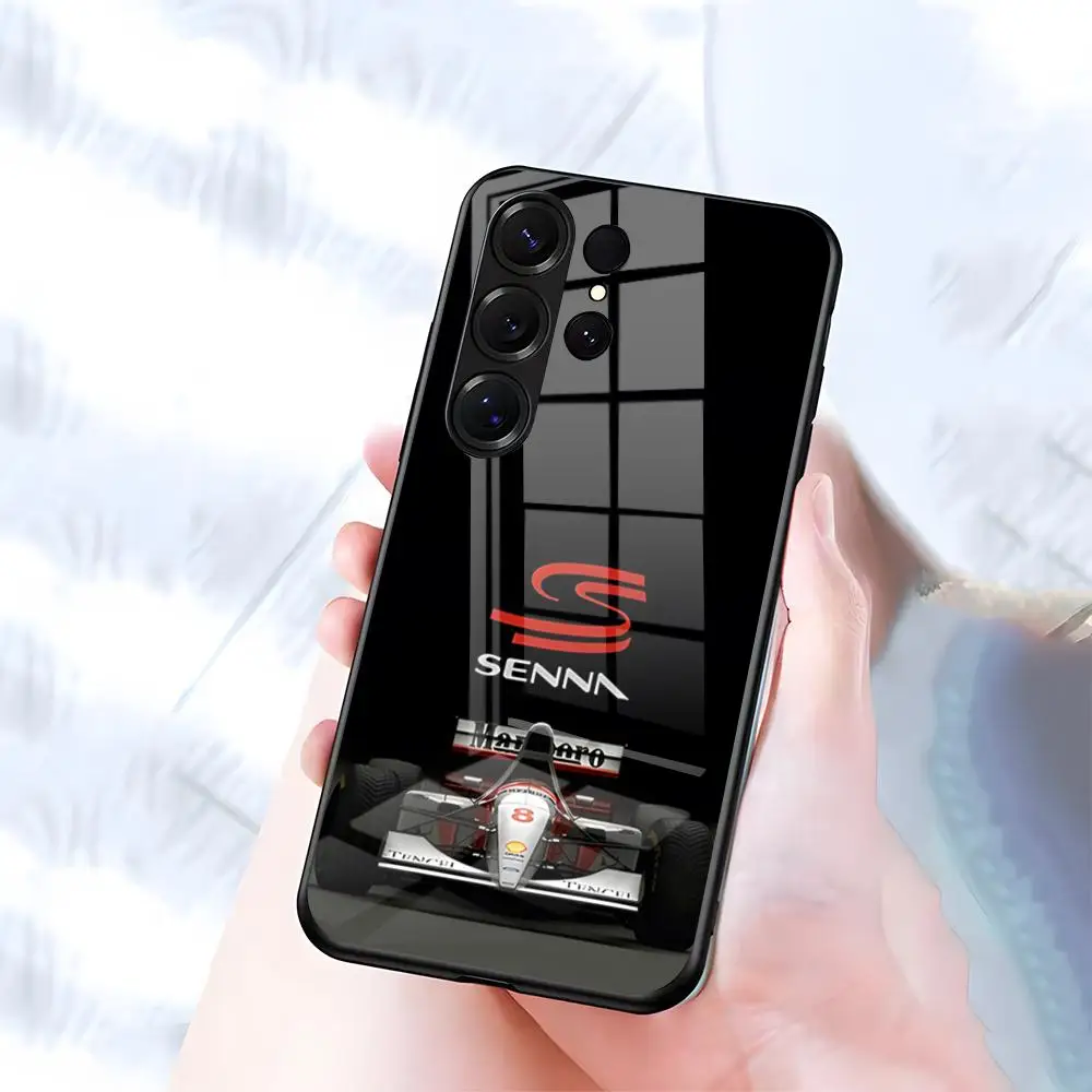 Ayrton Senna Signature Black Glass Phone Case