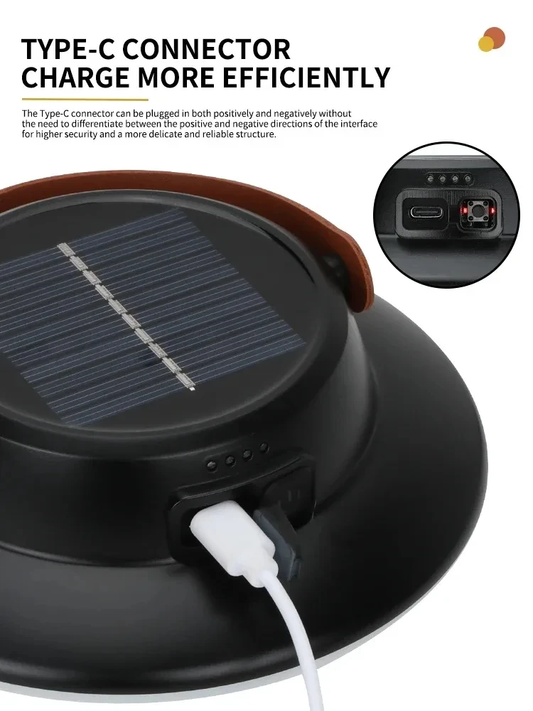 Description Picture 4 of itemLED Camping Light Solar Powered Outdoor Portable USB Rechargeable Lamp Camping Torch Emergency Lamp for Outdoor Camping Lighting