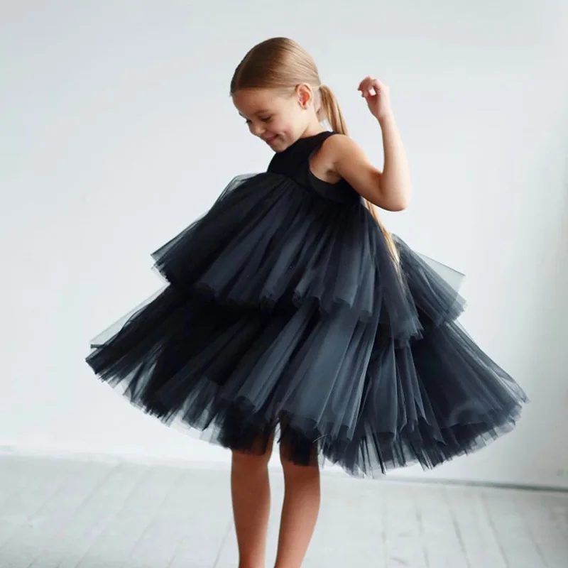 

Girls Party Dresses Kids Birthday Dress Sleeveless Cake Princess Dress Children Clothes