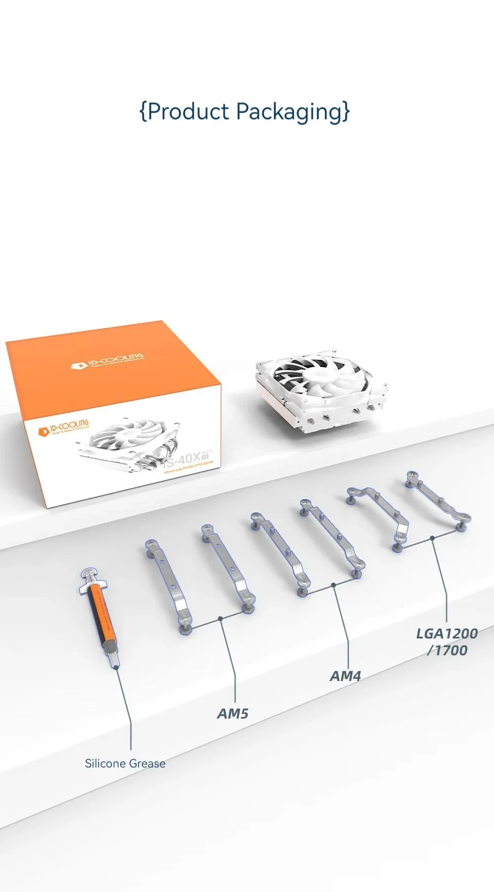 ID-COOLING ID IS-40X Low Profile CPU Cooler 4 Heat Pipes Downward Pressure Air C