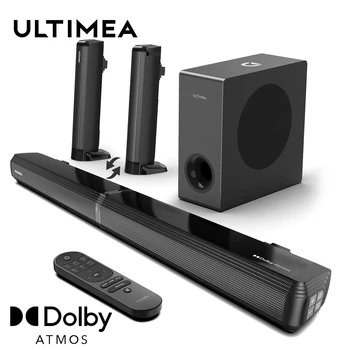 ULTIMEA 280W 4.1 Sound Bar with Dolby Atmos, 2 in 1 Bluetooth 5.3 Soundbar with Subwoofer, Home TV Soundbar Bluetooth Speakers 1