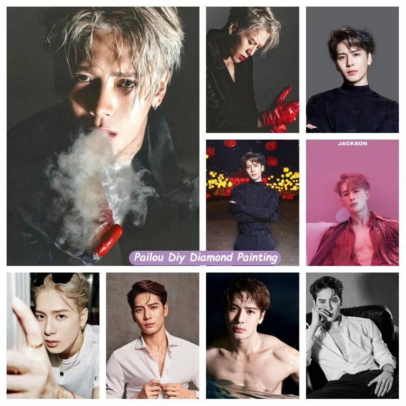 Jackson Wang Famous Singer Full Diamond Painting Wang Jiaer Rhinestone Photo Art Cross Stitch Embroidery Handcraft Room Decor