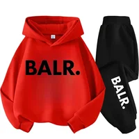 Children's fashion simple American New York letter print casual boys' sports suits girls autumn and winter comfortable warm suit