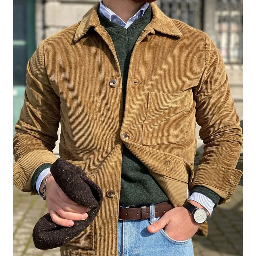 Veste Slim en Velours Côtelé