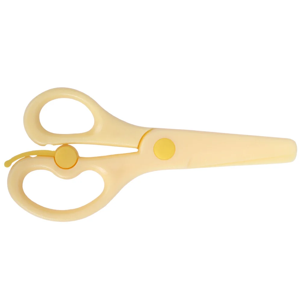 Children's Color Paper Cutter Effortless Rebound All Plastic Small Scissors Round Head Safety Manual Paper Cutting Scissors 2