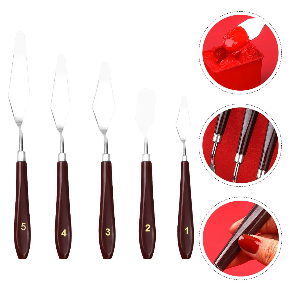 

5 Pcs Scratch-resistant Paint Spatulas Color Mixing Tool Oil Painting Supplies