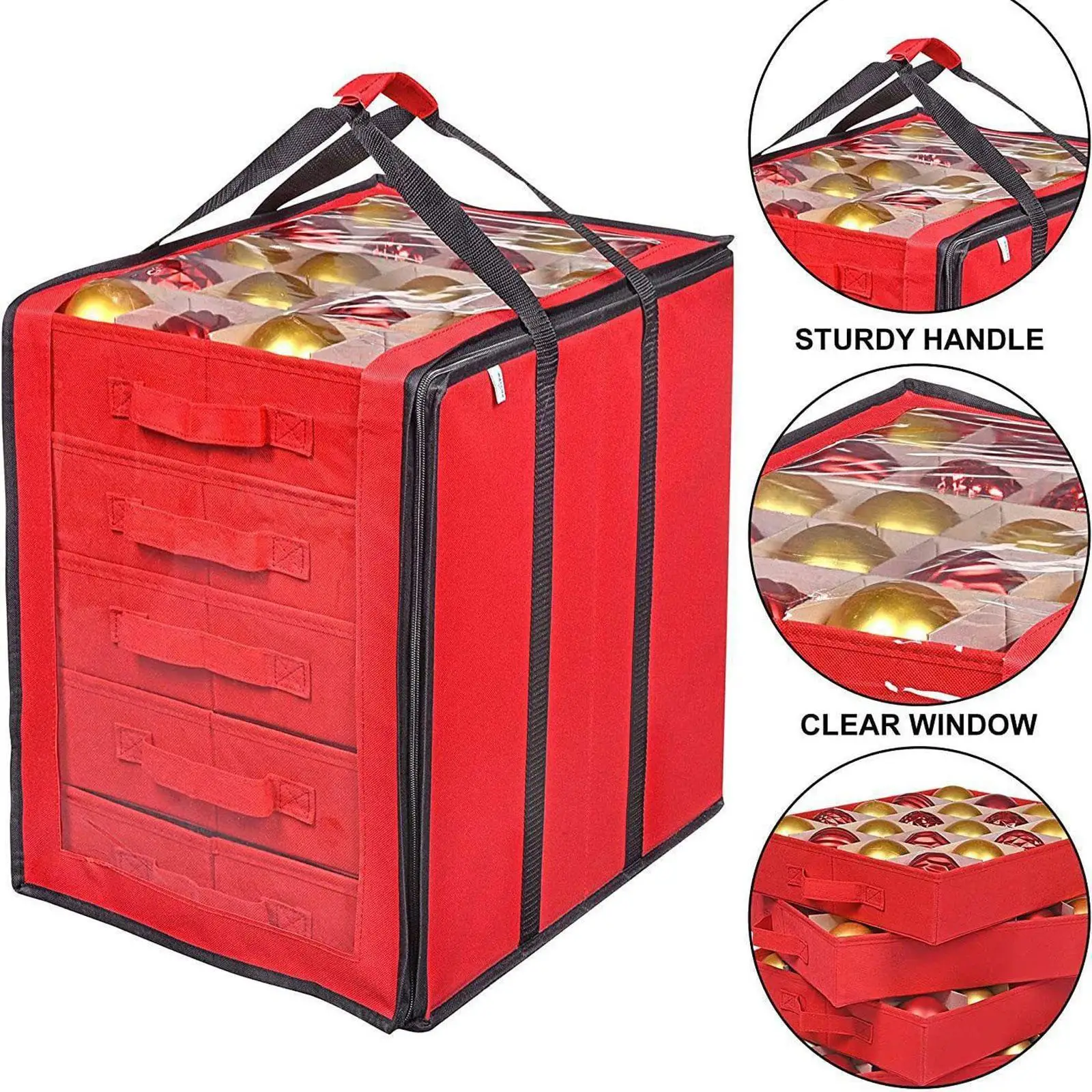 Christmas Ball Ornament Storage Box Desktop Drawer Organizer for Christmas Ball Hanging Home Decor Xmas Decoration Holiday Party